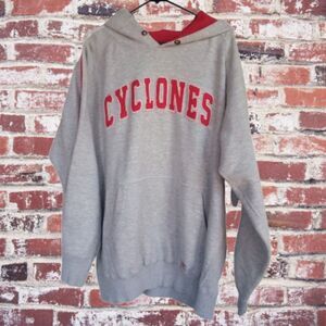 Rare Iowa State Cyclones Hoodie Men 2xl Grey Red Lining Heavy Reverse Weave Y2K